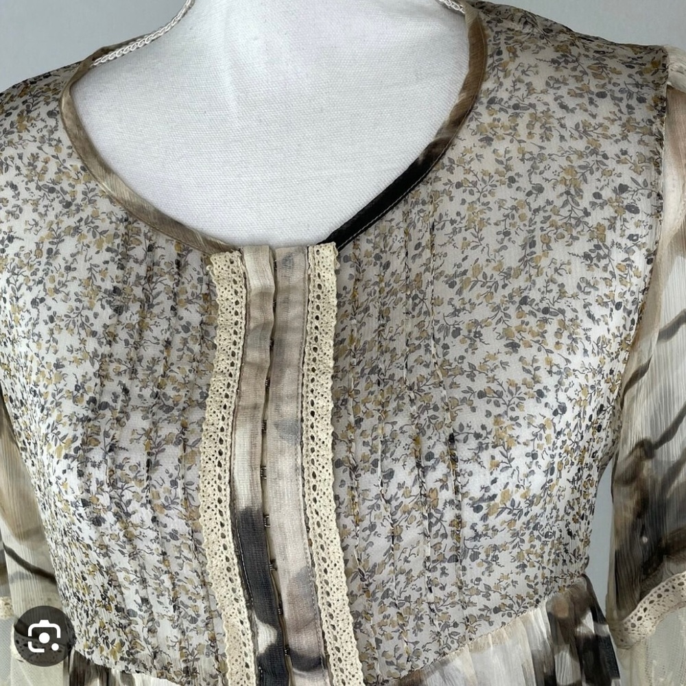 Sundance Catalog silk lace sheer top size L